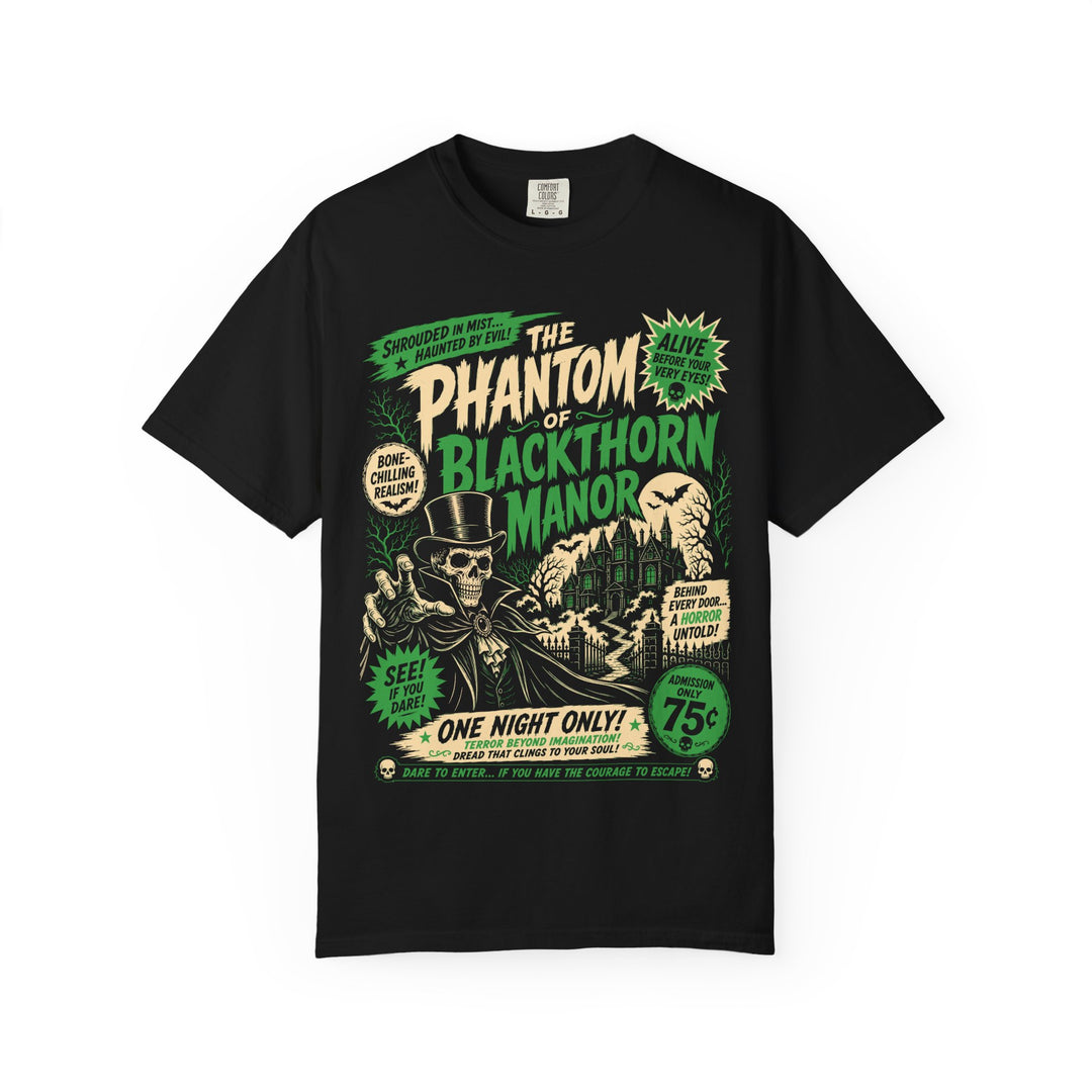Phantom of Blackthorn Manor Horror Poster Mens WUNDERLAND Halloween Booteek Short Sleeve Tee
