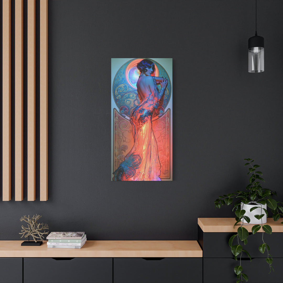 Art Nouveau Canvas Print — Elegant Femme Fatale Stretched Wall Art