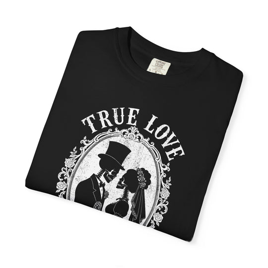 True Love Never Dies Skeleton Silhouettes Womens WUNDERLAND Halloween Booteek Short Sleeve Tee