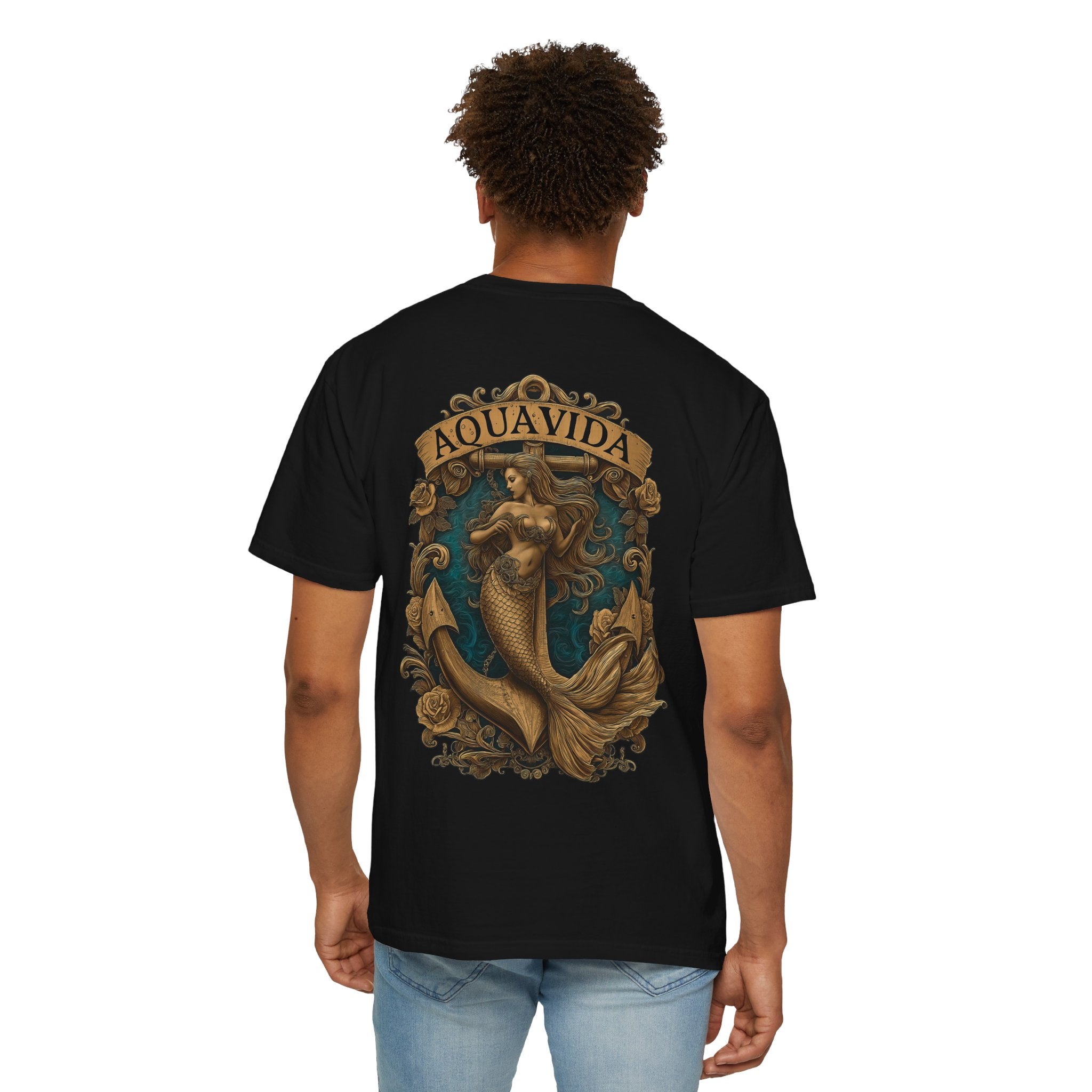 Mermaid Crest Mens AQUA VIDA Short Sleeve Tee