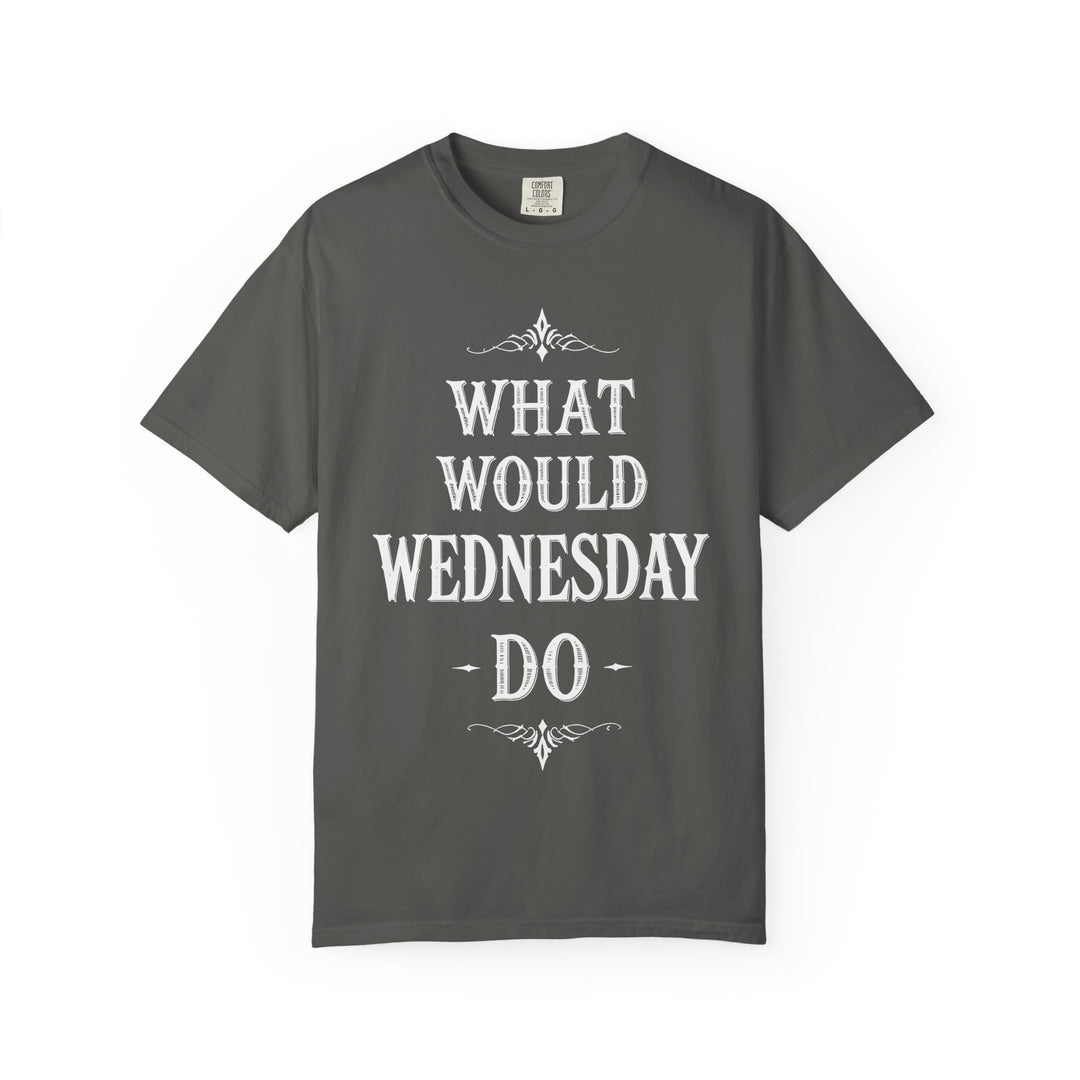 What Would Wednesday Do Womens WUNDERLAND Backyard Dept Halloween Booteek Short Sleeve Tee