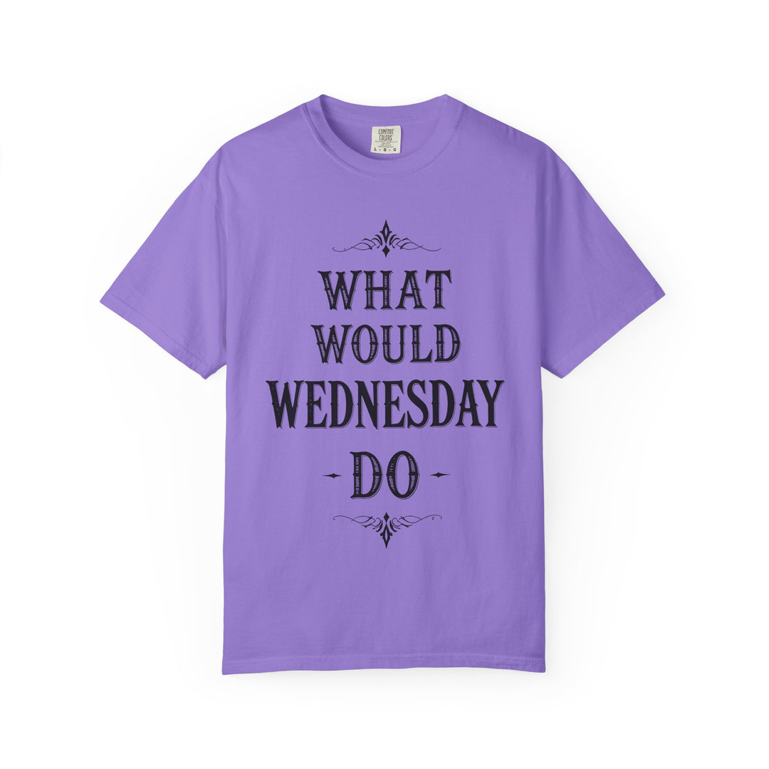 What Would Wednesday Do Womens WUNDERLAND Backyard Dept Halloween Booteek Short Sleeve Tee