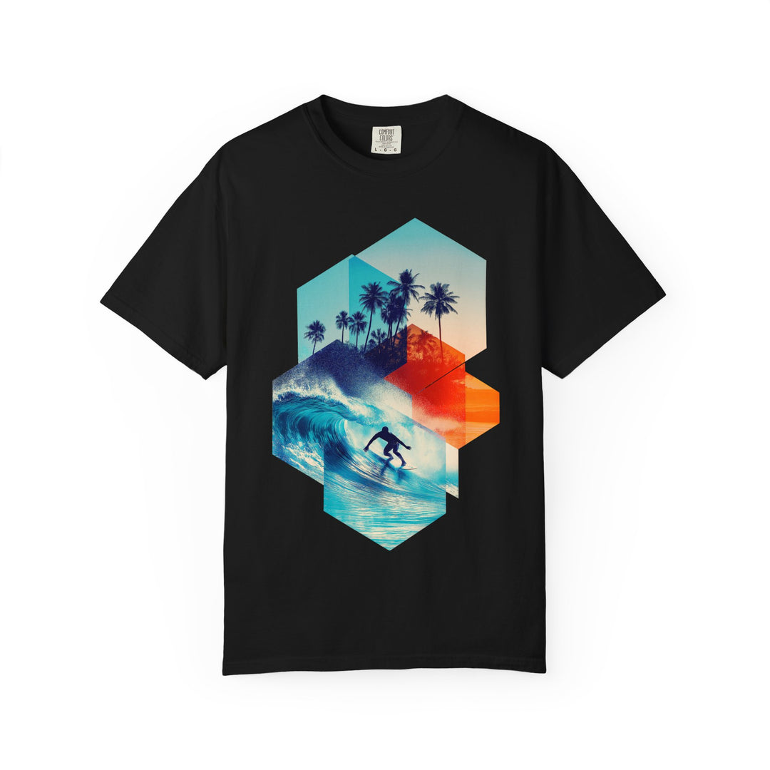 Geometric Tropical Surf Mens AQUA VIDA Short Sleeve Tee