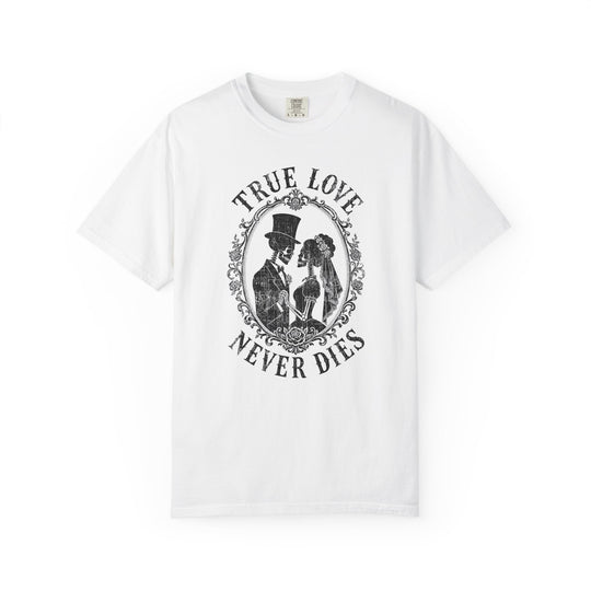 True Love Never Dies Skeleton Silhouettes Womens WUNDERLAND Halloween Booteek Short Sleeve Tee