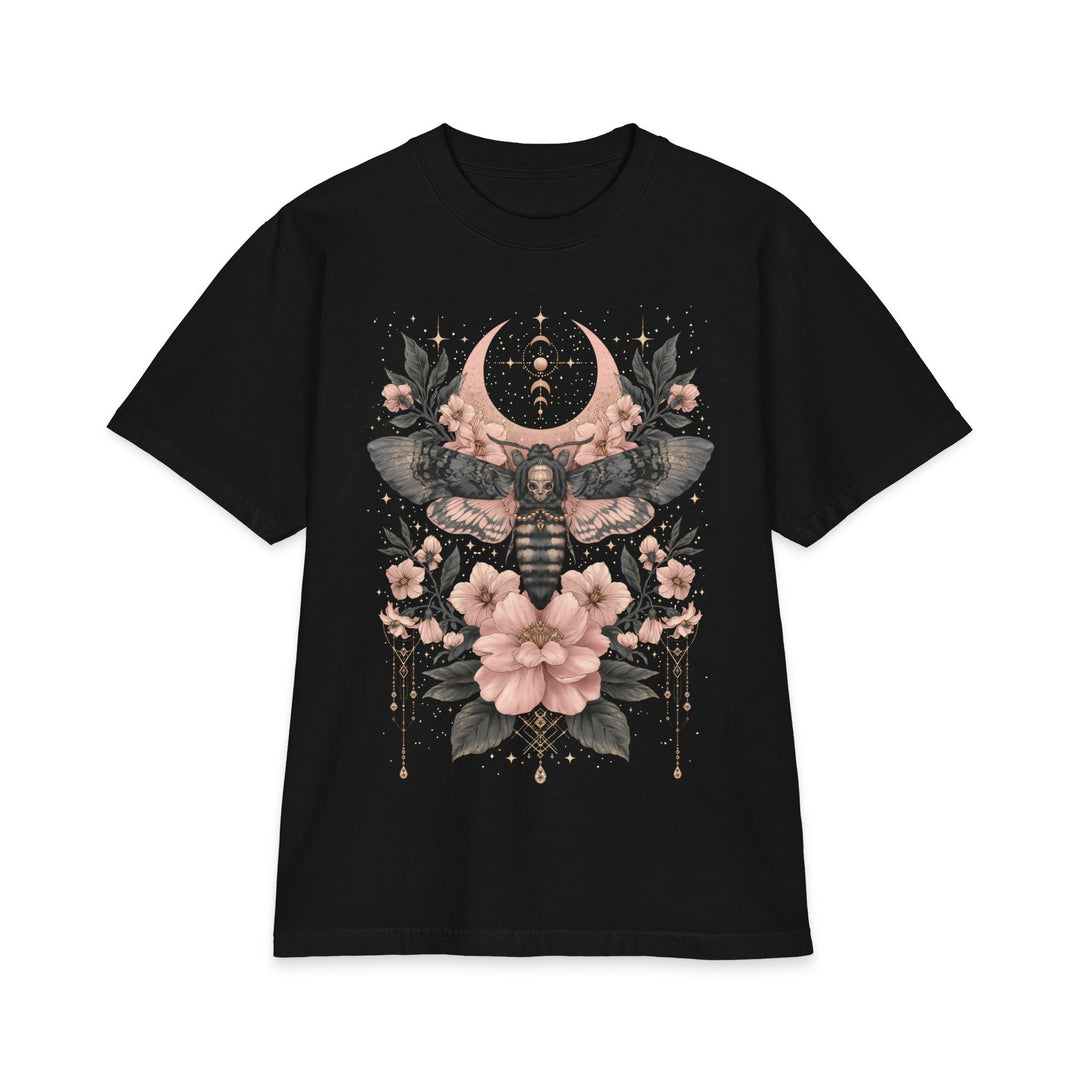 Night Moth Mystic Floral Heavyweight Boxy Fit Halloween Tee