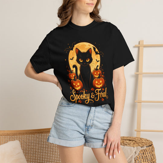 Spooky &amp; Feral Womens WUNDERLAND Halloween Booteek Short Sleeve Tee