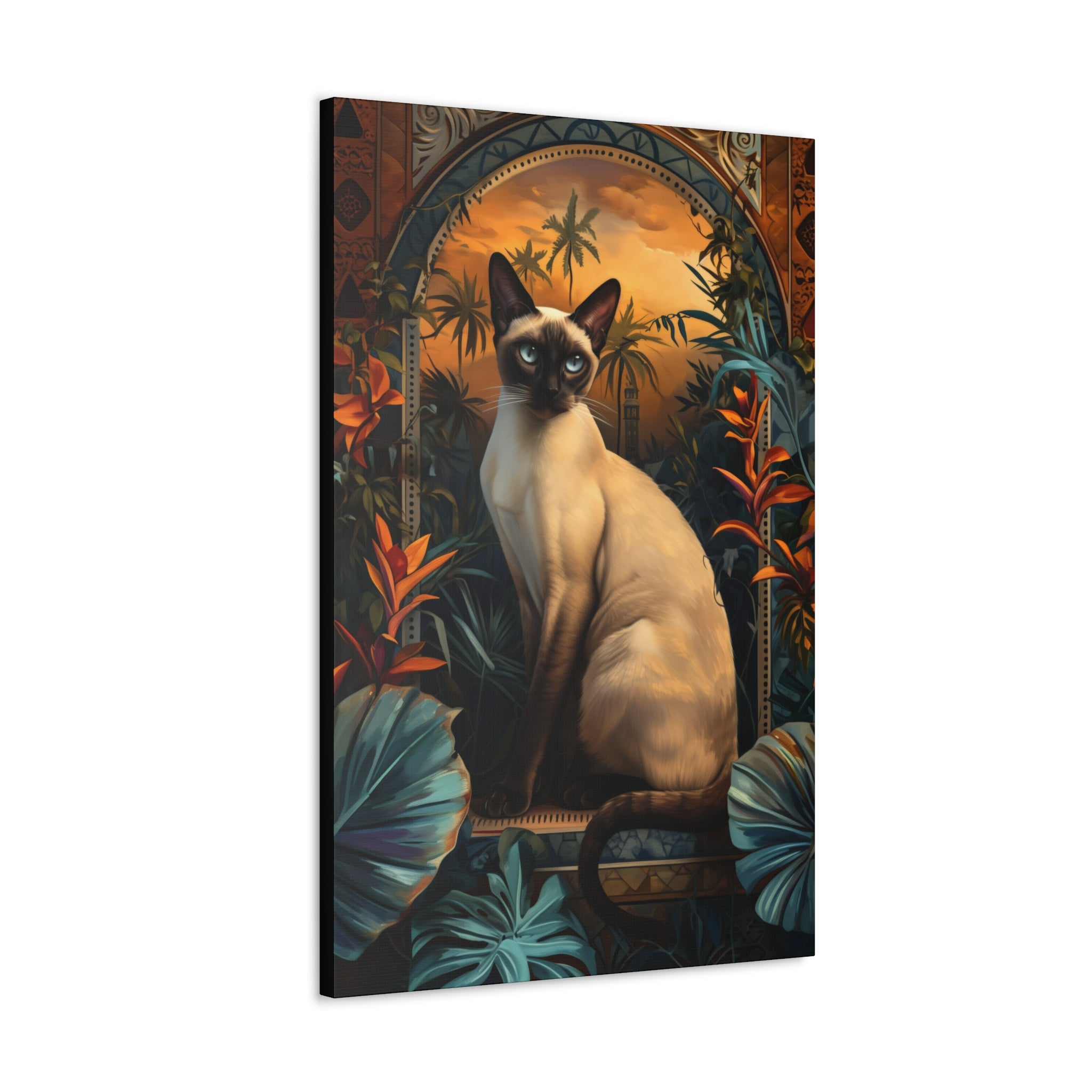 Feline Flora Canvas Print