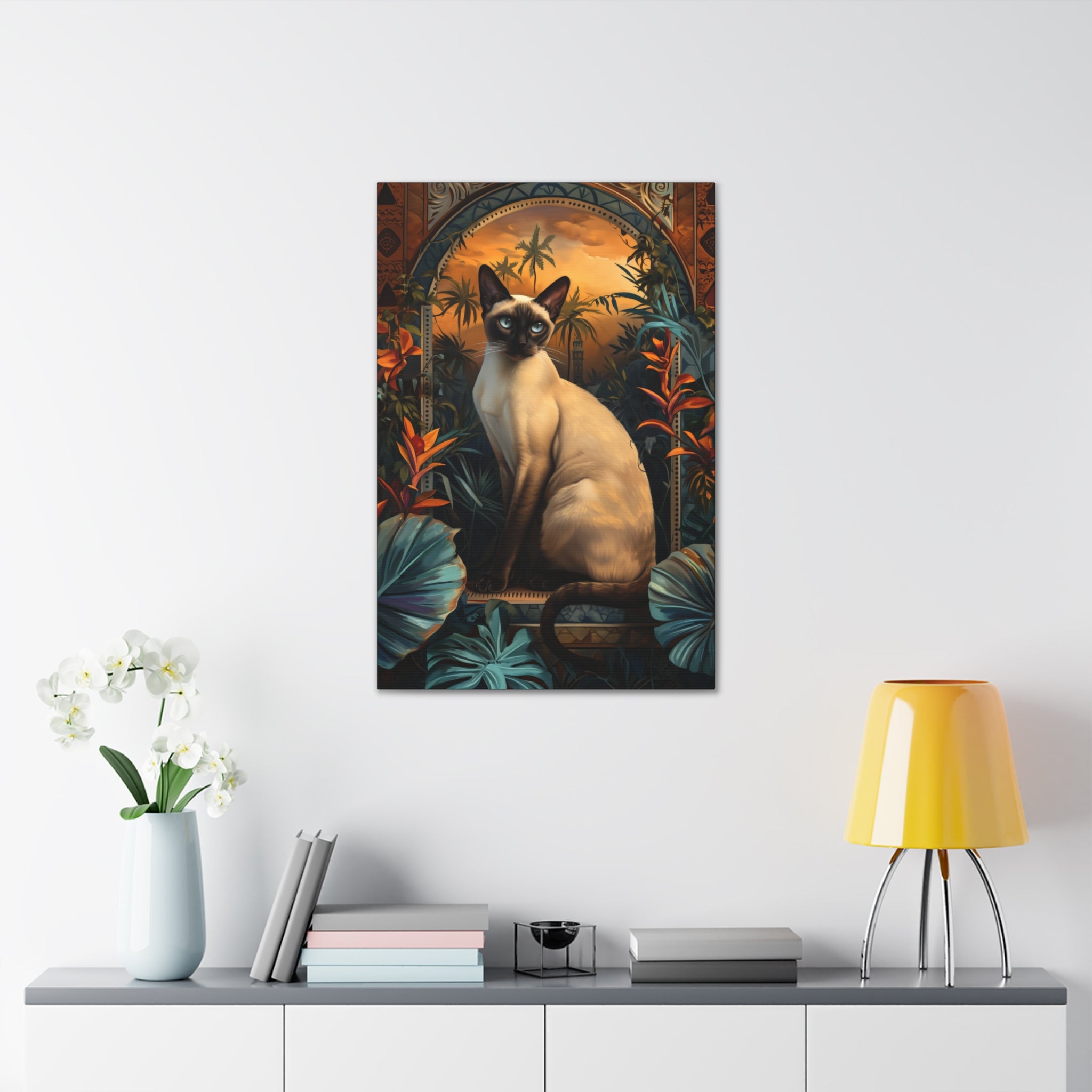 Feline Flora Canvas Print