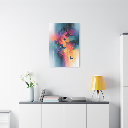 Flutter Of Colors Butterflies And Flora Canvas Wall Art