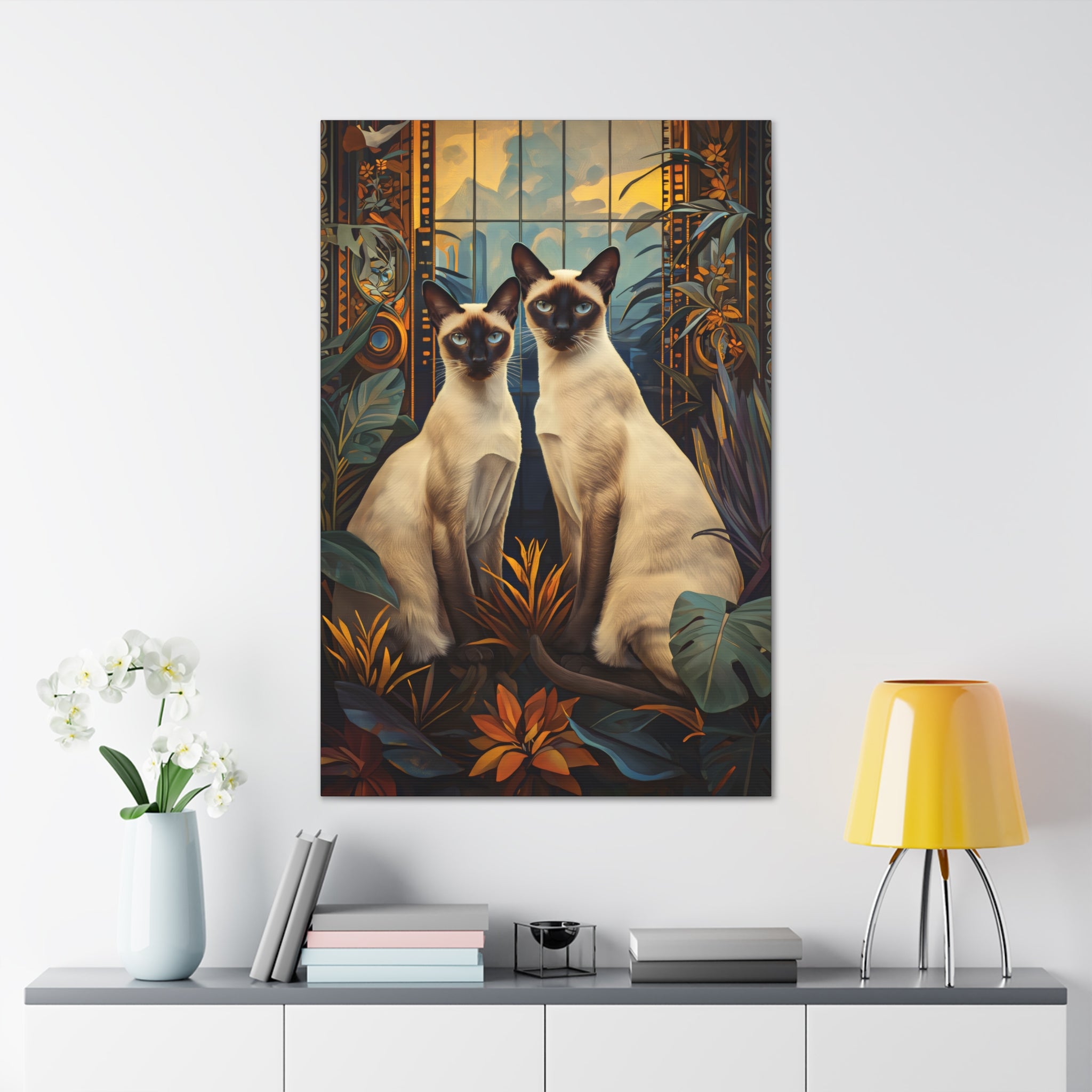 Twins In The Garden Canvas Print