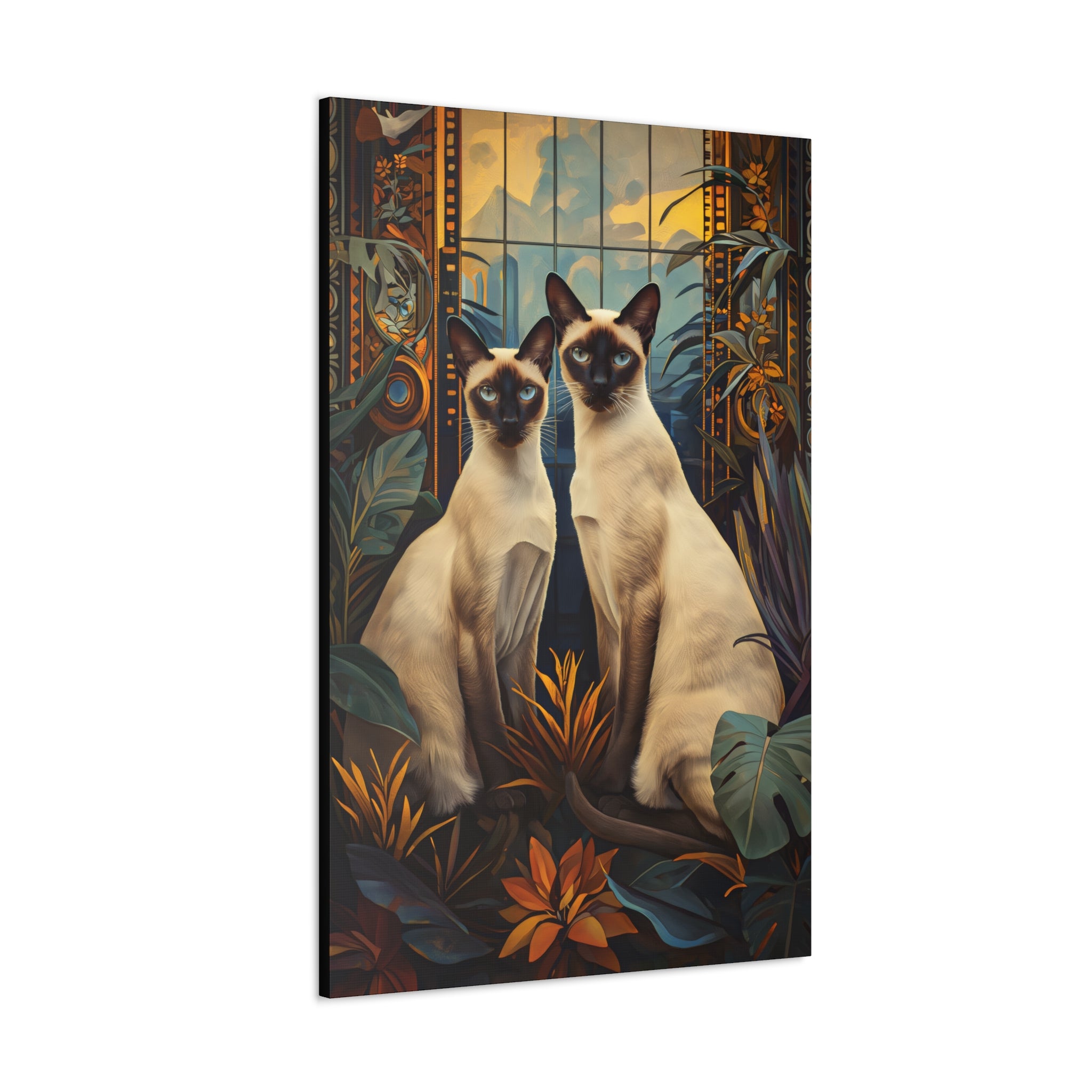 Twins In The Garden Canvas Print