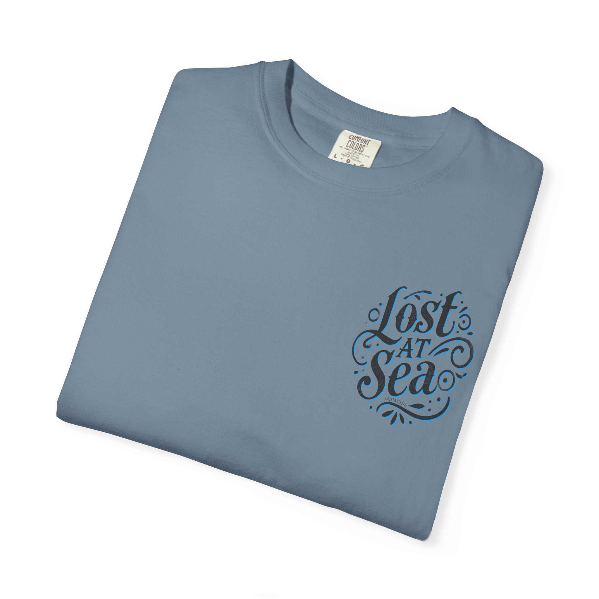 LOST AT SEA NAUTICAL COMPASS SKULLS Mens AQUA VIDA Short Sleeve Tee
