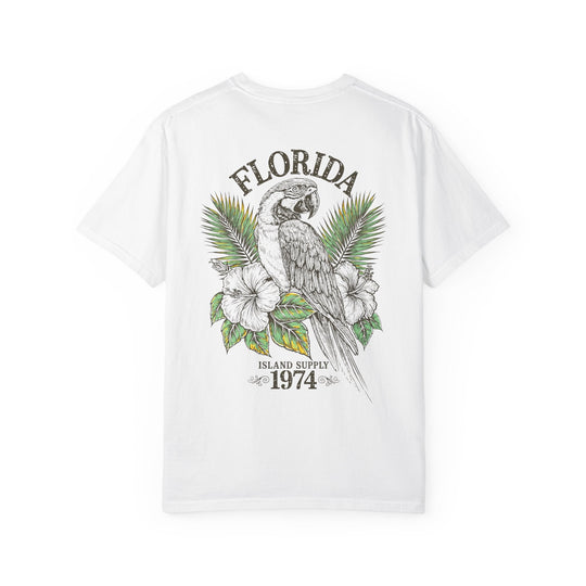 Florida Parrot T-Shirt Tropical Island Supply 1974 Mens AQUAVIDA Short Sleeve Tee