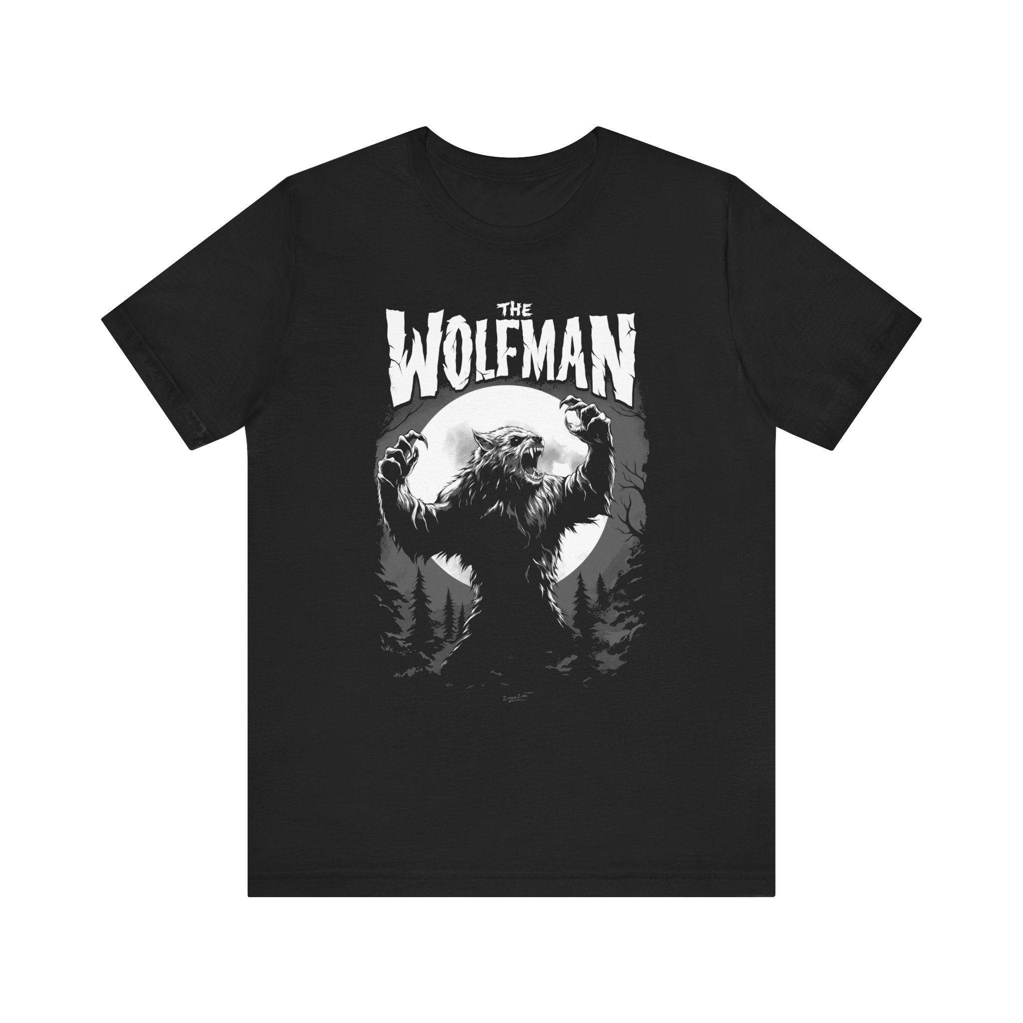 Wolfman White Print Mens Halloween Booteek Jersey Short Sleeve Tee