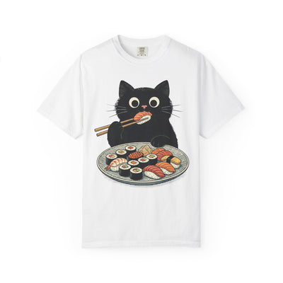 Catch of The Day Sushi Cat  Womens L'Atomique Relaxed Fit Comfort Colors Graphic Tee