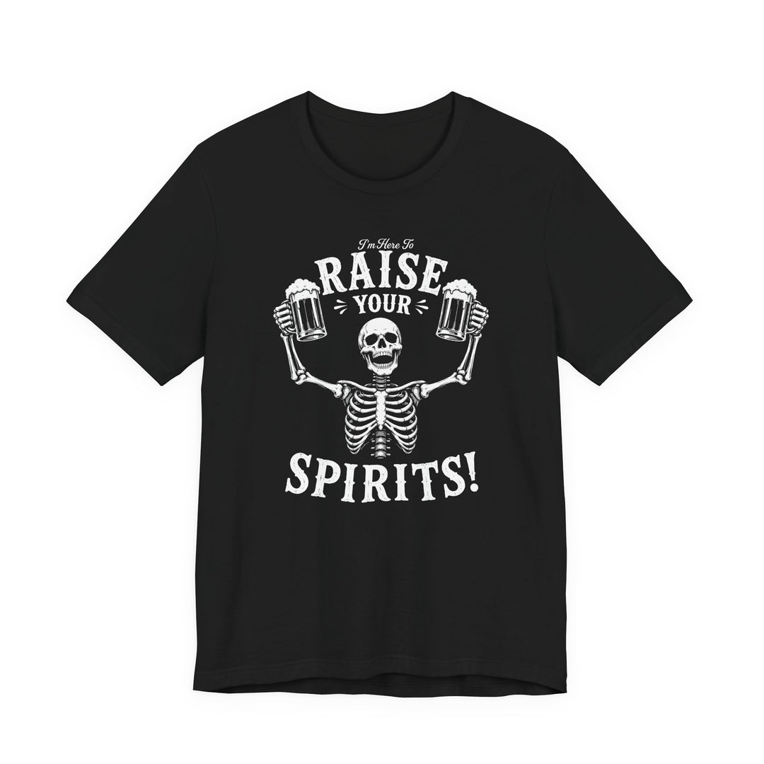 Raise Your Spirits Skeleton Funny Beer Men&