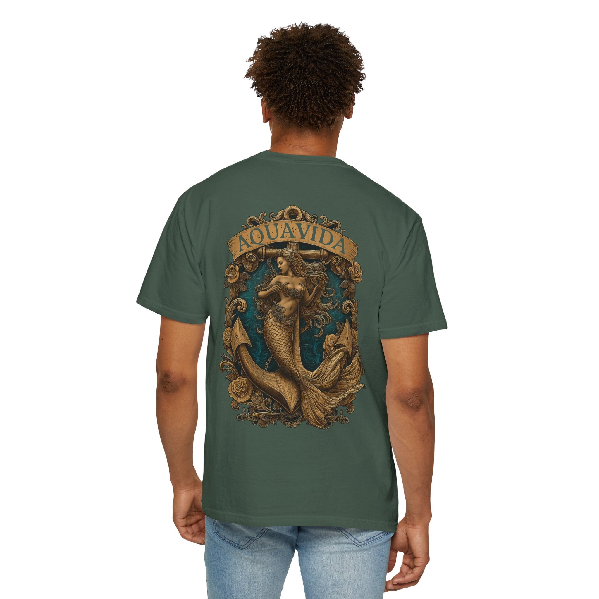 Mermaid Crest Mens AQUA VIDA Short Sleeve Tee