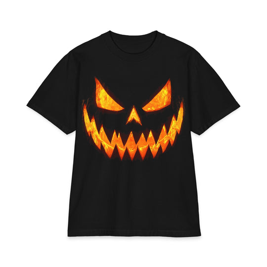 Jack-O-Lantern Smile Heavyweight Boxy Fit Halloween Tee