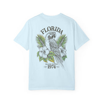Florida Parrot T-Shirt Tropical Island Supply 1974 Mens AQUAVIDA Short Sleeve Tee