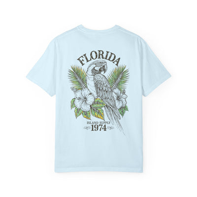 Florida Parrot T-Shirt Tropical Island Supply 1974 Mens AQUAVIDA Short Sleeve Tee