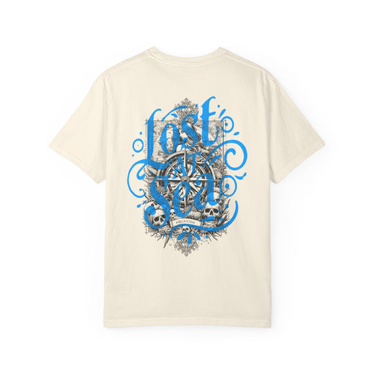 LOST AT SEA NAUTICAL COMPASS SKULLS Mens AQUA VIDA Short Sleeve Tee