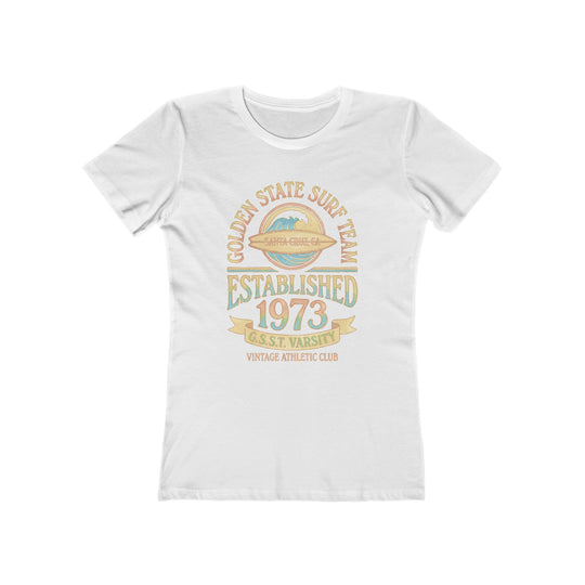 Golden State Surf Team Womens L'Atomique Graphic Boyfriend Short Sleeve tee
