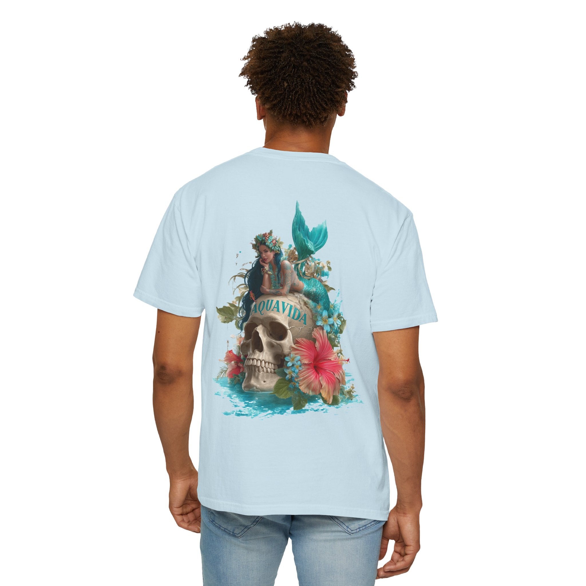 MERMAID SKULL Mens AQUA VIDA Short Sleeve Tee