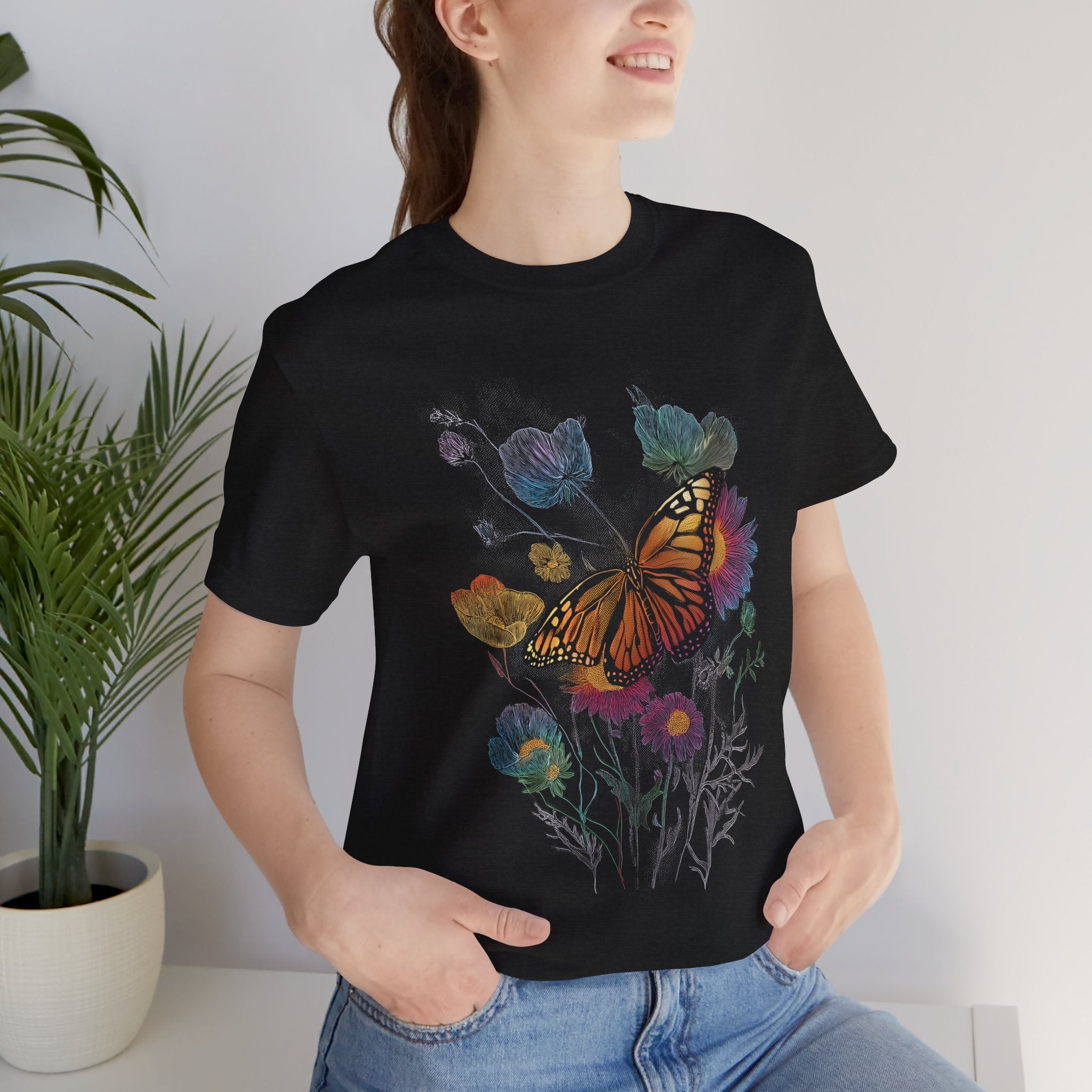 WILDFLOWER BUTTERFLY vintage Womens L'Atomique Graphic Tee