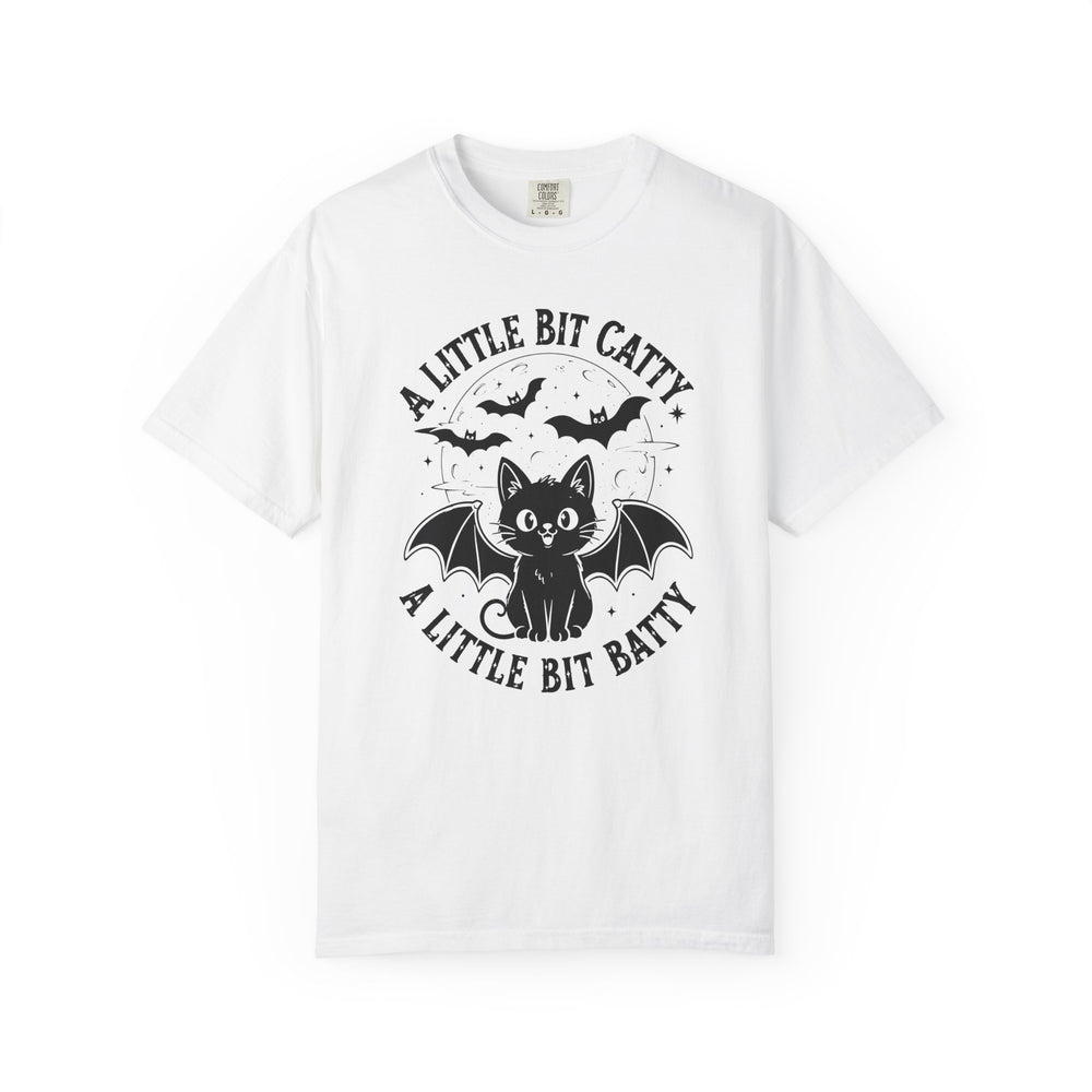 A Little Bit Batty A Little Bit Catty Womens WUNDERLAND Halloween Booteek Short Sleeve Tee