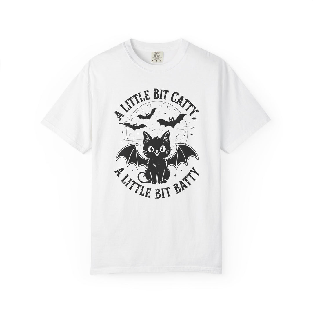 A Little Bit Batty A Little Bit Catty Womens WUNDERLAND Halloween Booteek Short Sleeve Tee