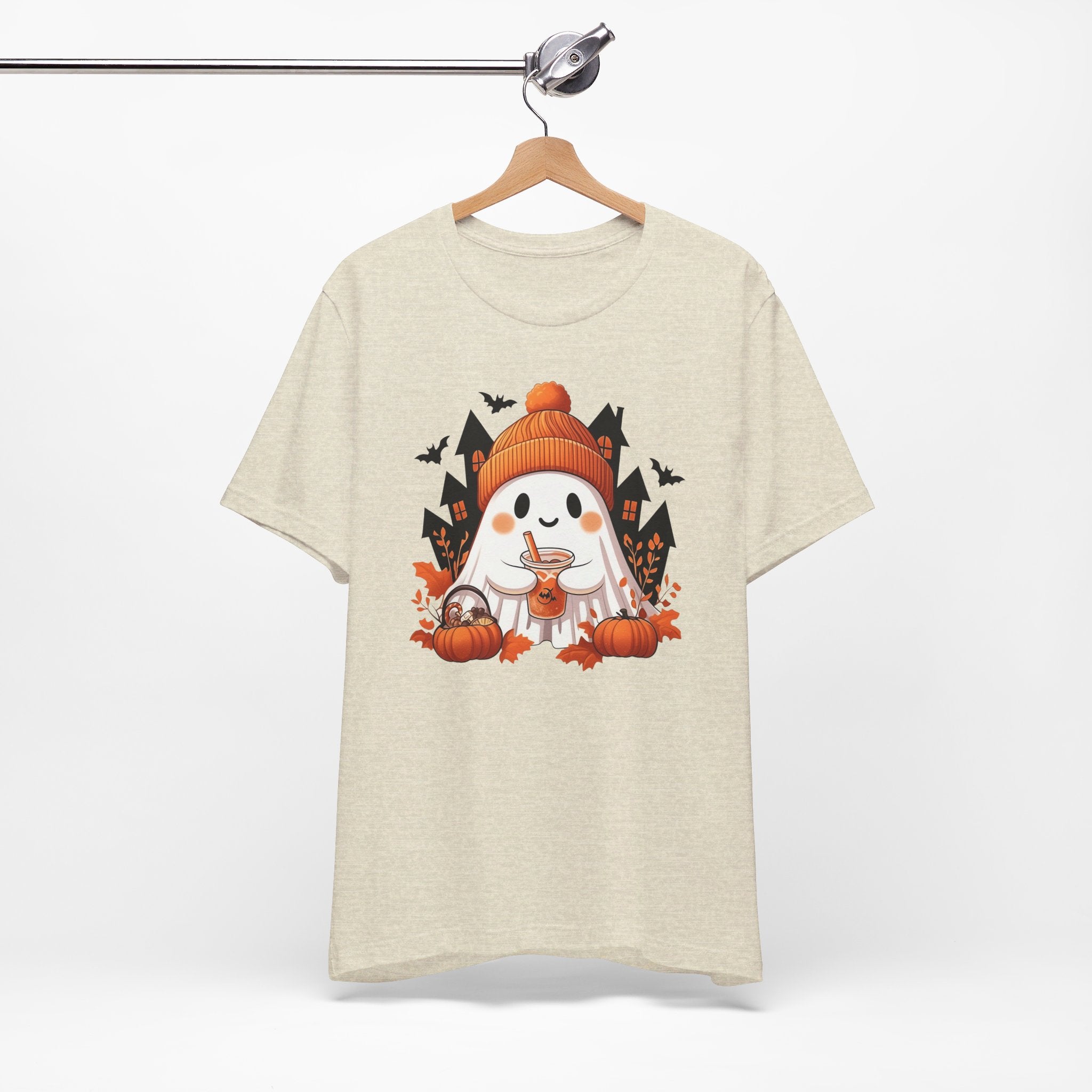 Pumpkin Spice Ghost Womens Halloween Booteek Jersey Short Sleeve Tee