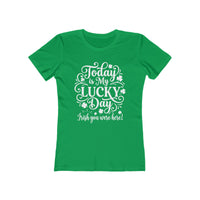 Today Is My Lucky Day St. Patrick's Day Womens Graphic Boyfriend Short Sleeve tee