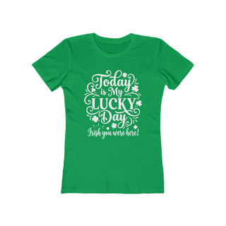 Today Is My Lucky Day St. Patrick's Day Womens Graphic Boyfriend Short Sleeve tee