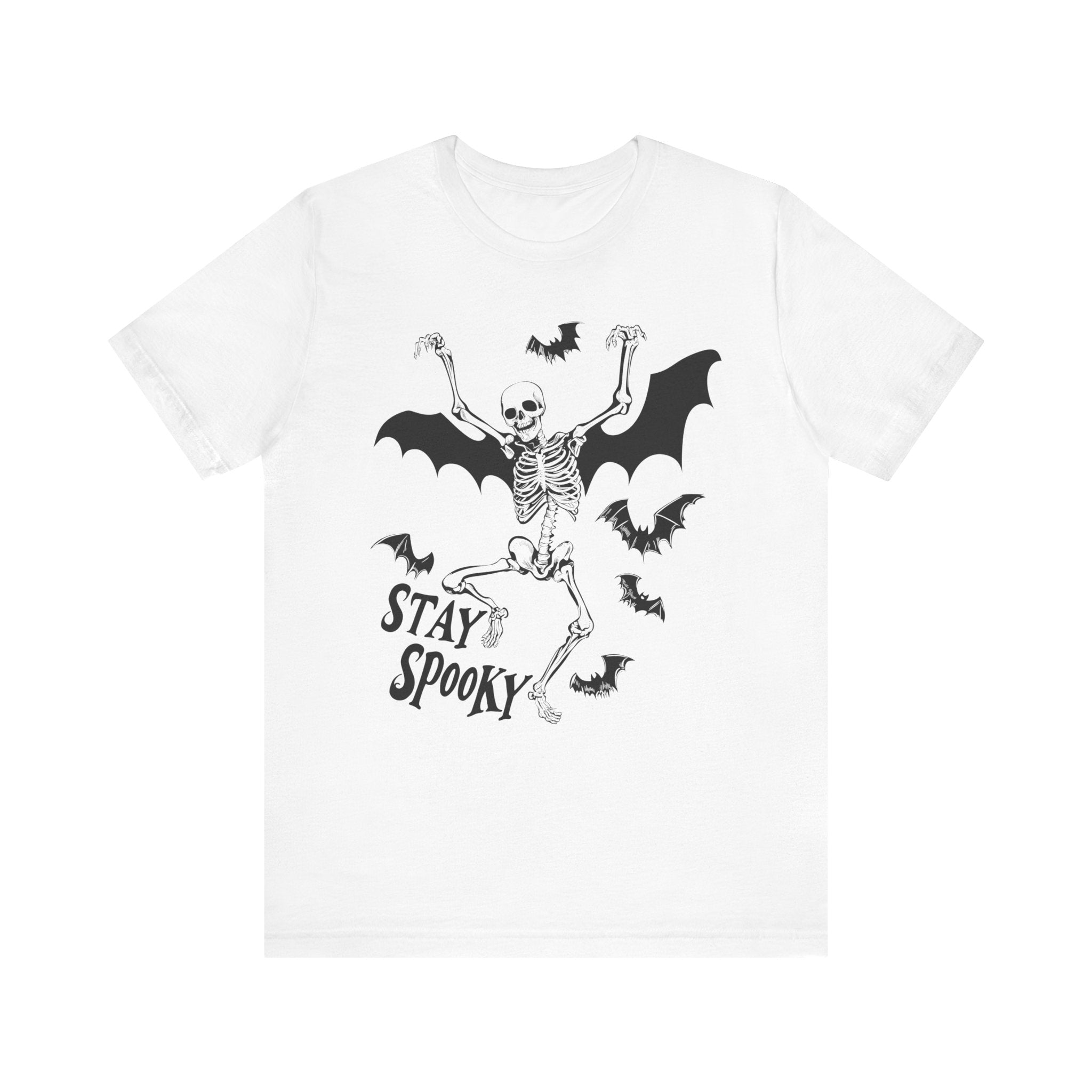 Stay Spooky Dancing Skeleton Womens Halloween Booteek Jersey Short Sleeve Tee