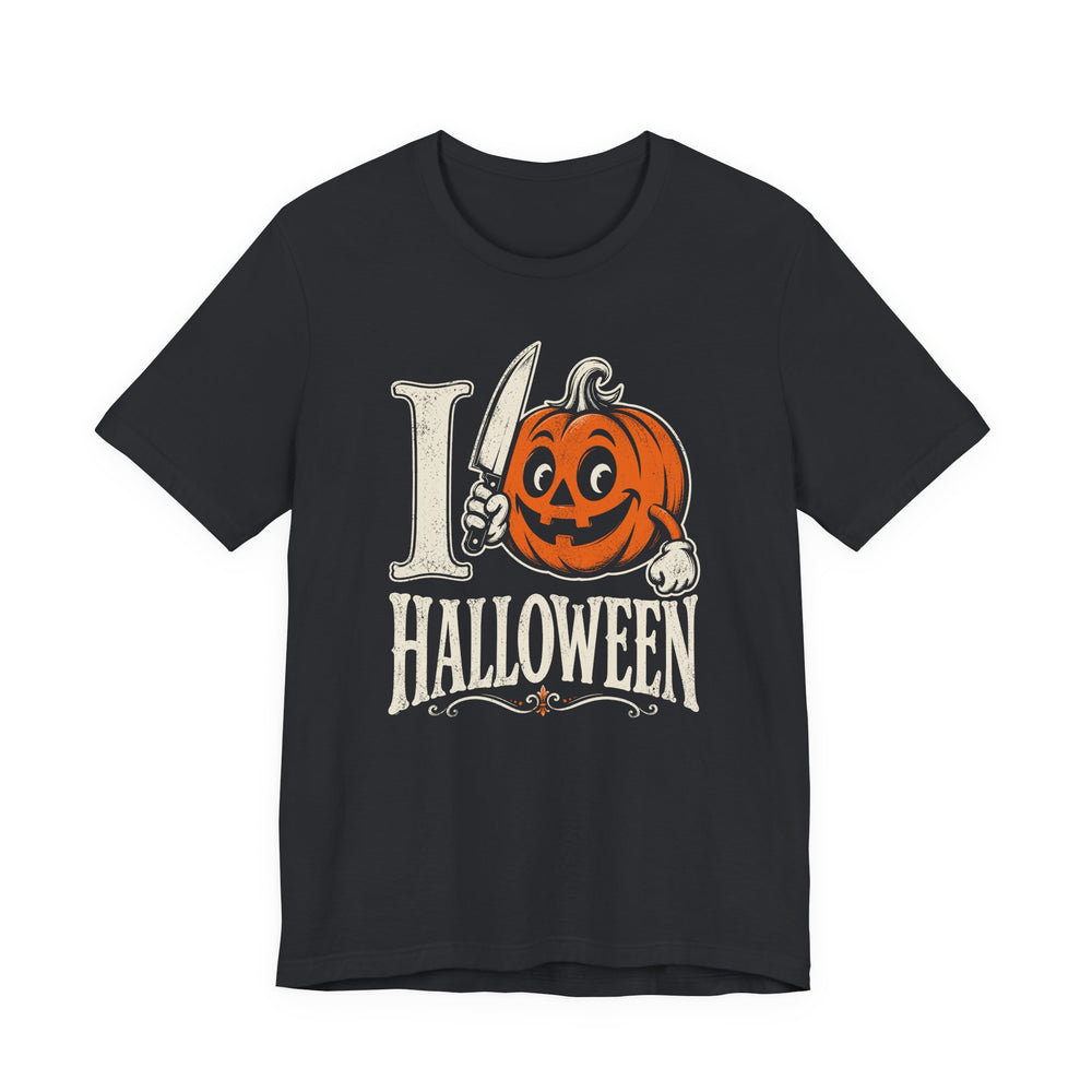 I Love Halloween Vintage Stabby Jack-O'-Lantern Men's Halloween Classic Fit Tee