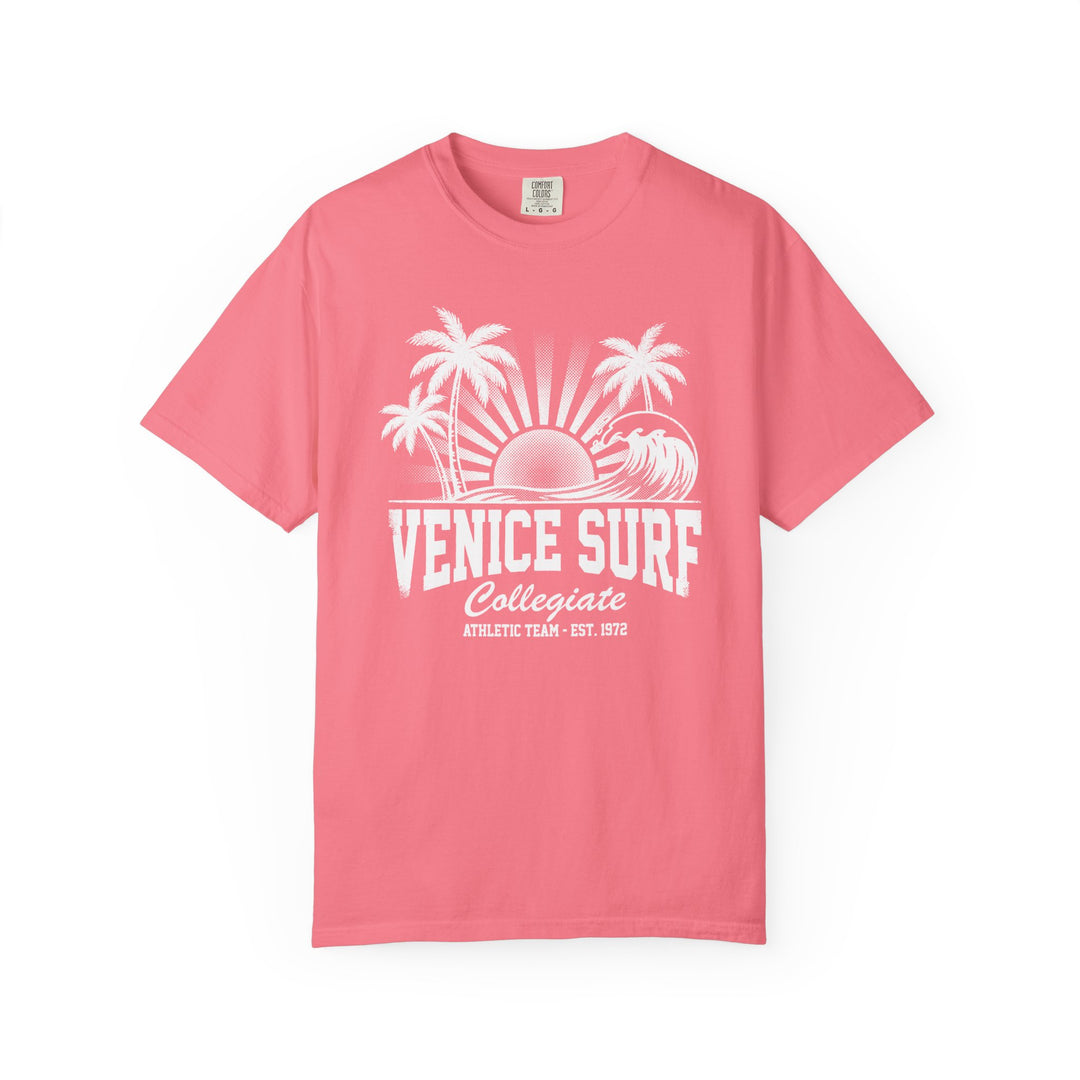 Venice Surf Sunset Beach Womens L'Atomique Relaxed Fit Comfort Colors Graphic Tee