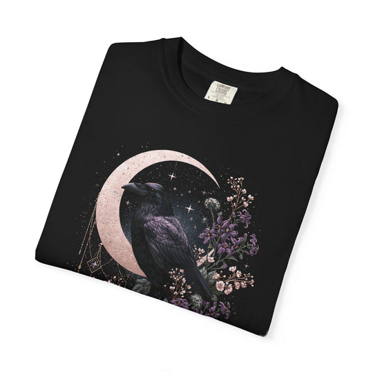 Raven Skull Crescent Moon Floral Women&