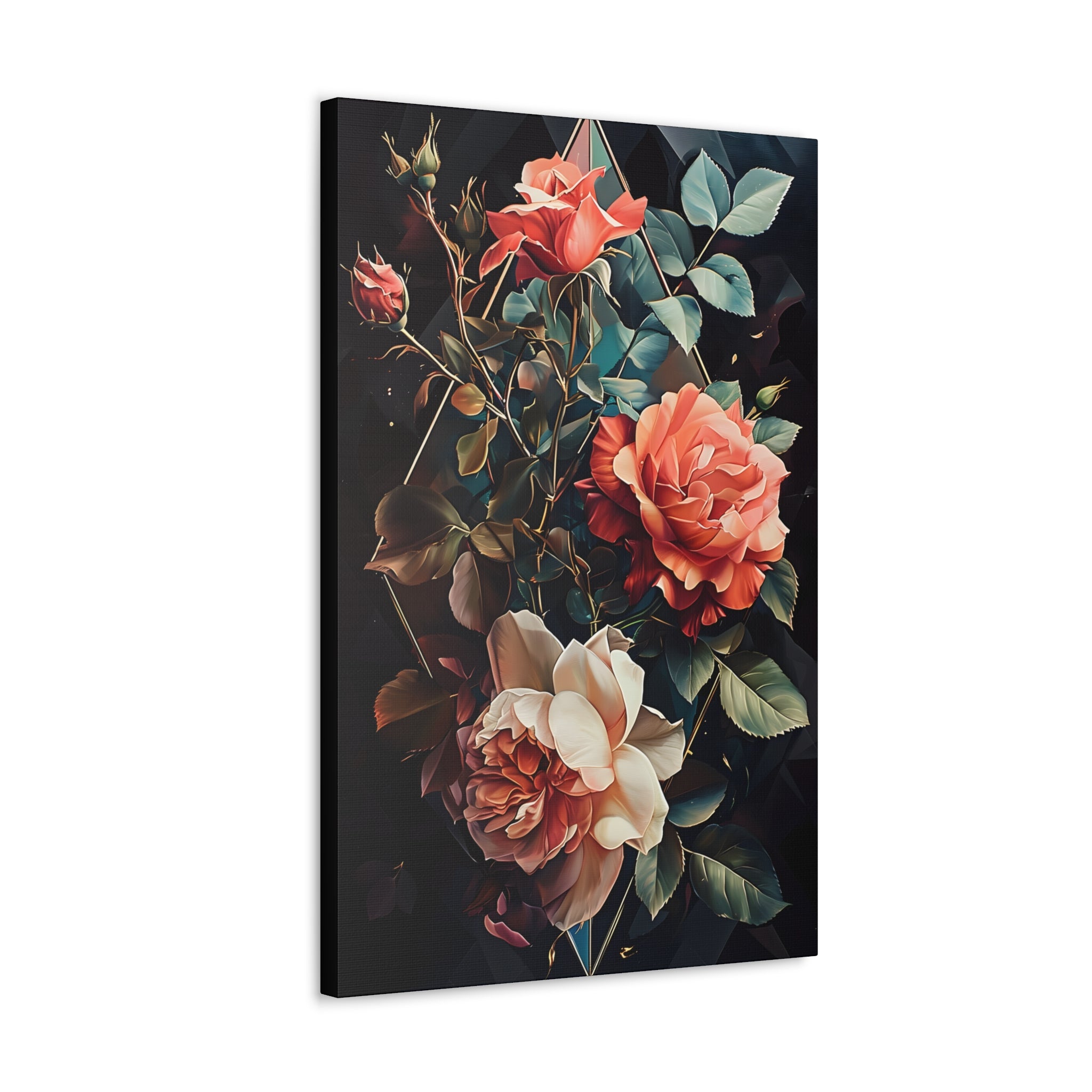 Diamond Roses Canvas Print