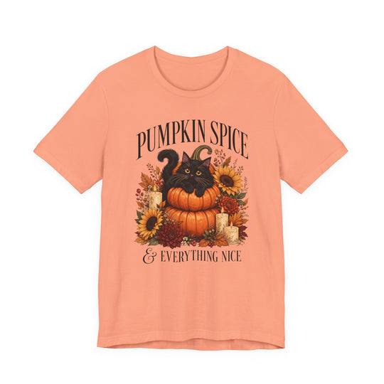 Pumpkin Spice &amp; Everything Nice Foral Cat Women&
