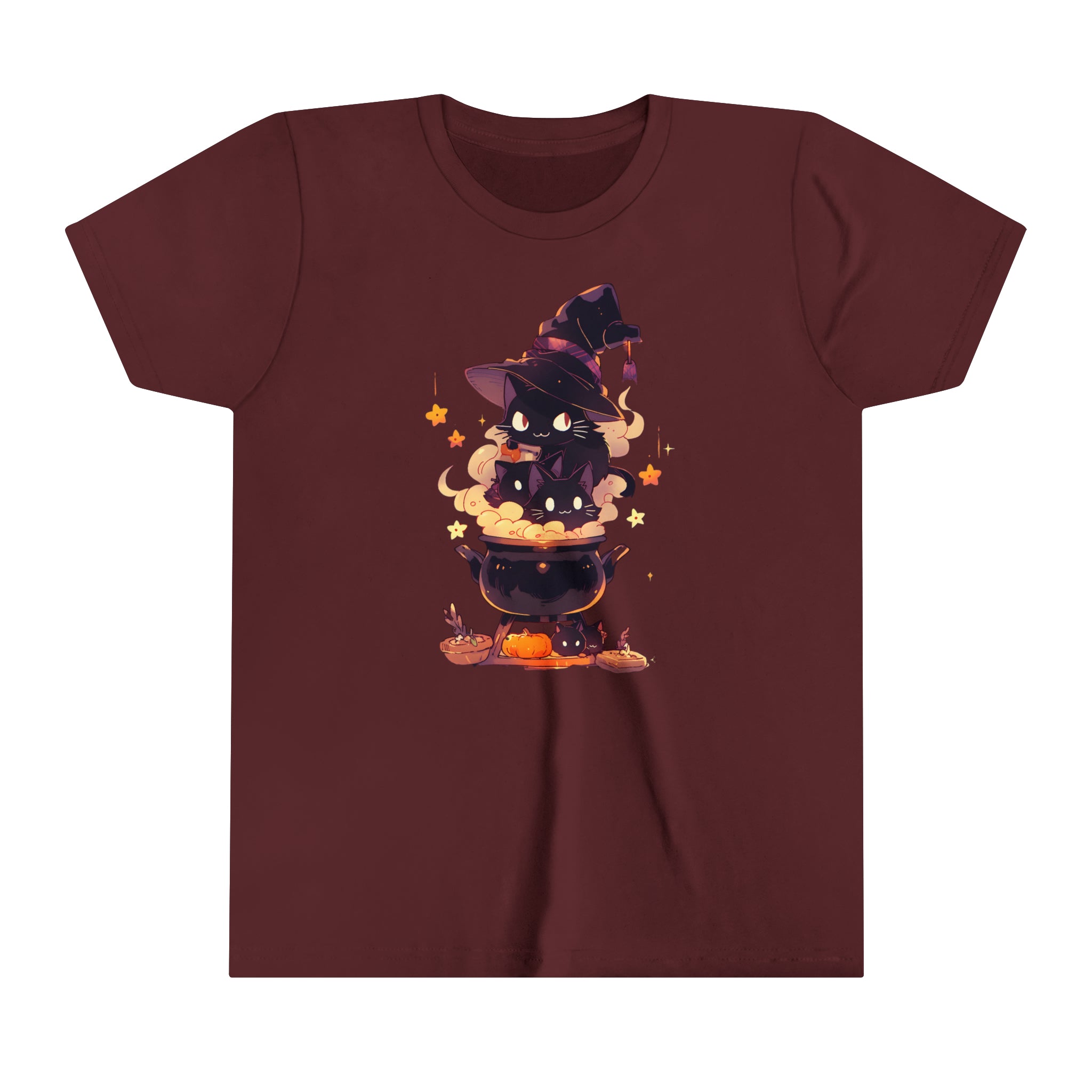 Witch Kitty Girls Halloween Short Sleeve Tee