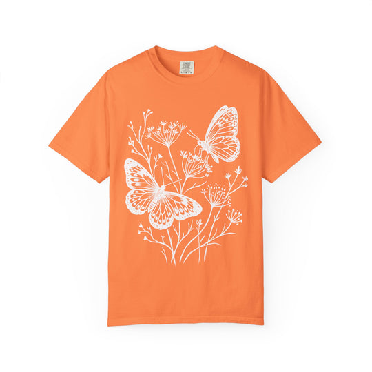 Boho Butterflies And Wildflowers Womens L'Atomique Relaxed Fit Comfort Colors Graphic Tee