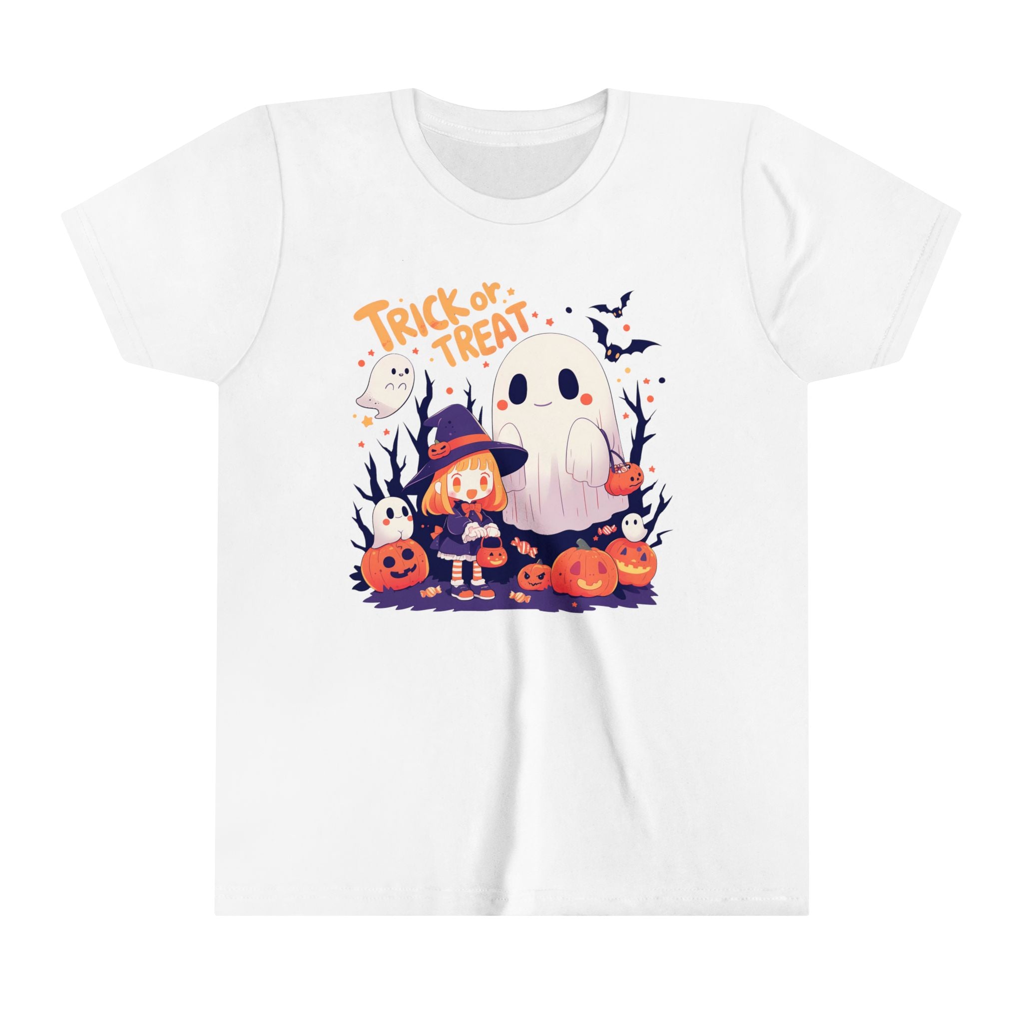 Trick or Treat Ghosts and Friends Girls Halloween Short Sleeve Tee