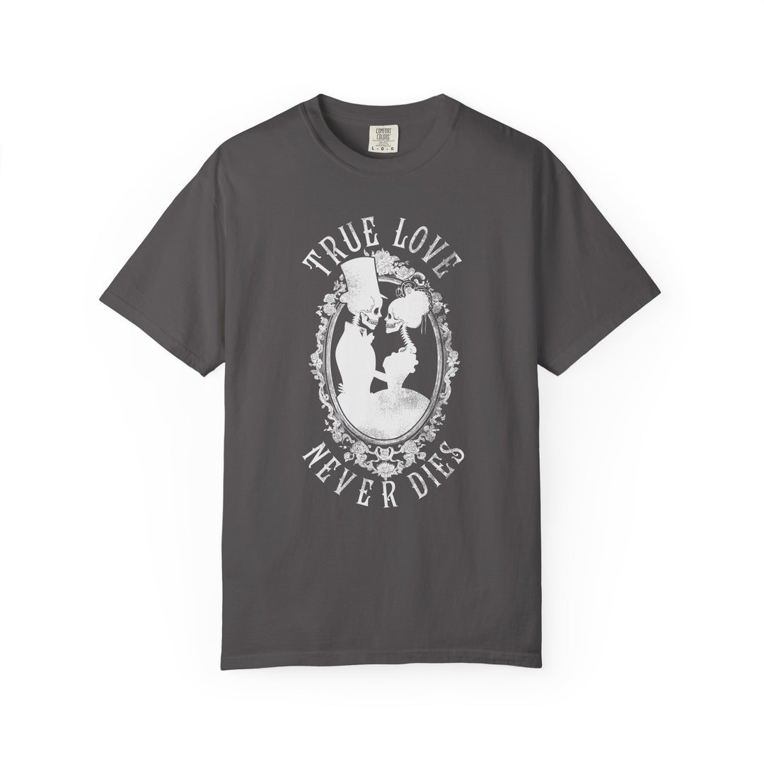 True Love Never Dies Womens WUNDERLAND Backyard Dept Halloween Booteek Short Sleeve Tee