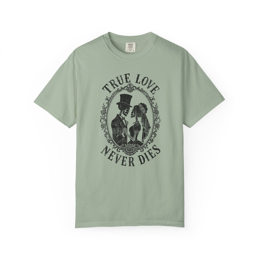 True Love Never Dies Skeleton Silhouettes Womens WUNDERLAND Halloween Booteek Short Sleeve Tee