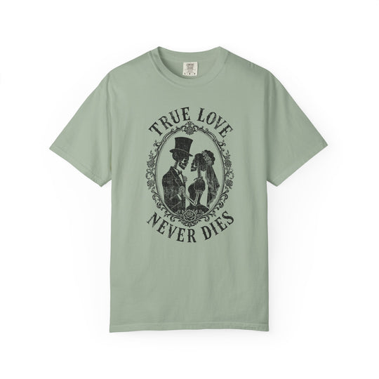 True Love Never Dies Skeleton Silhouettes Womens WUNDERLAND Halloween Booteek Short Sleeve Tee