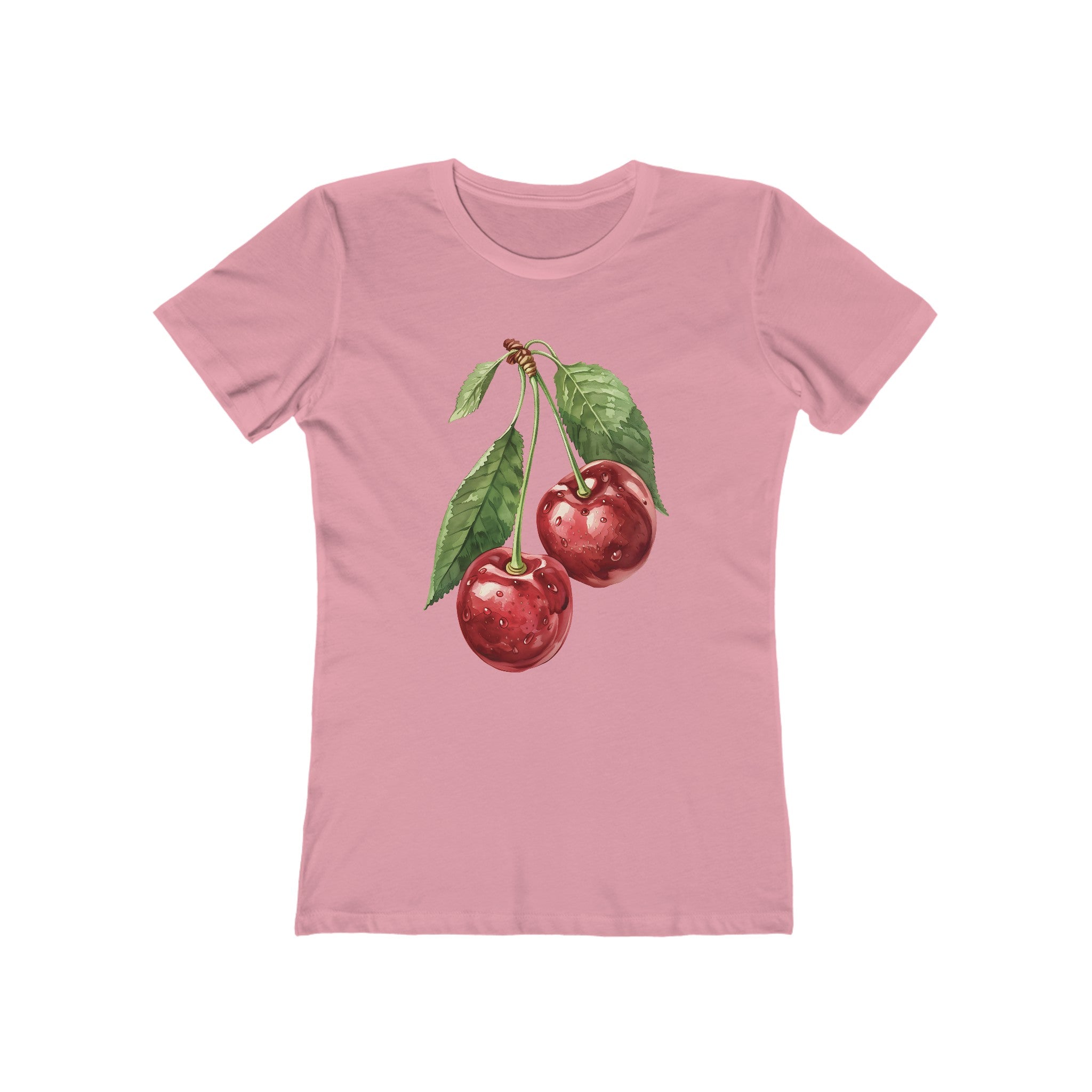 Double Cherry Watercolor Womens L'Atomique Graphic Tee