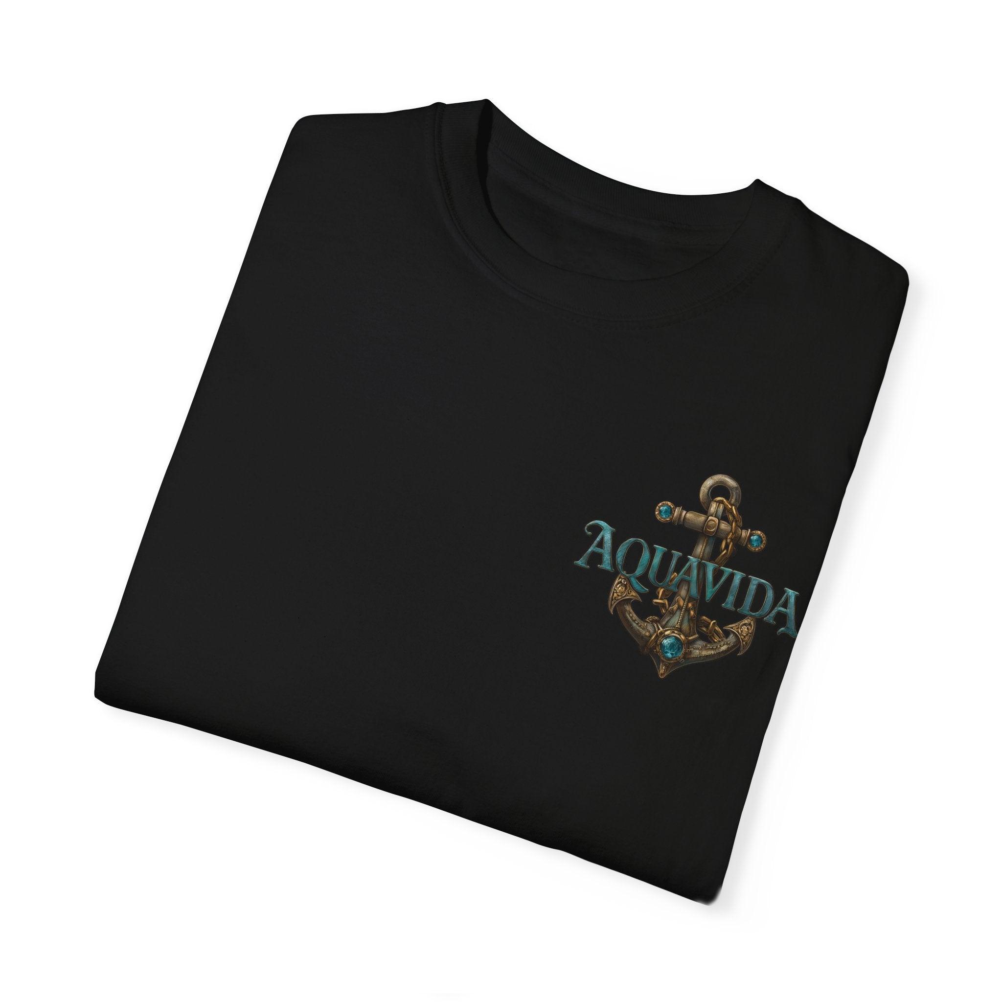 Captain Pirate Skull Mens AQUA VIDA Short Sleeve Tee