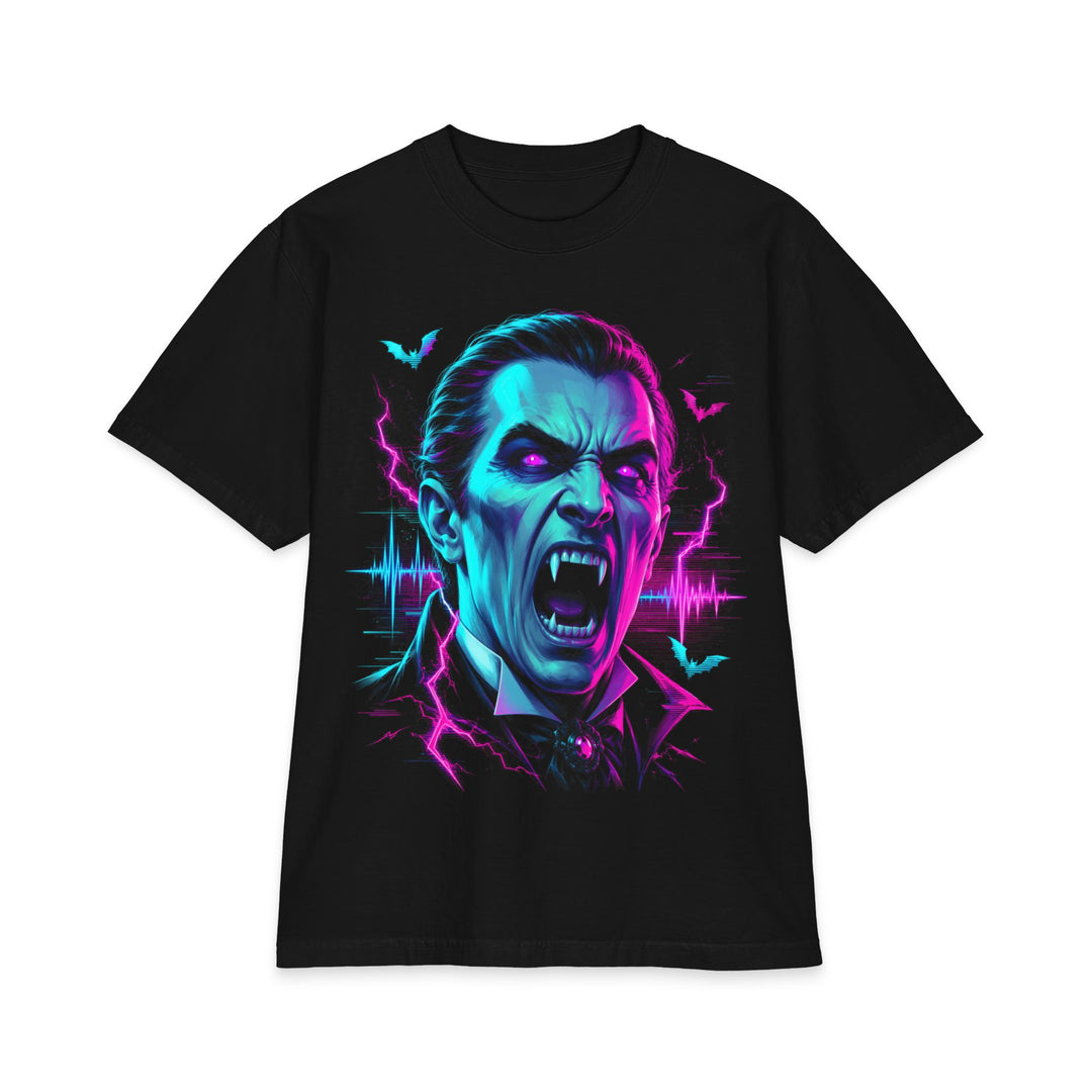 Dracula Vaporwave Retro Heavyweight Boxy Fit Halloween Tee