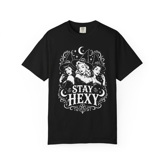 Witch Sisters Stay Hexy Womens WUNDERLAND Halloween Booteek Short Sleeve Tee