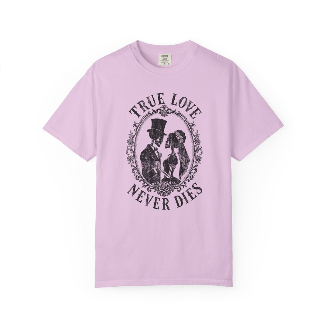 True Love Never Dies Skeleton Silhouettes Womens WUNDERLAND Halloween Booteek Short Sleeve Tee